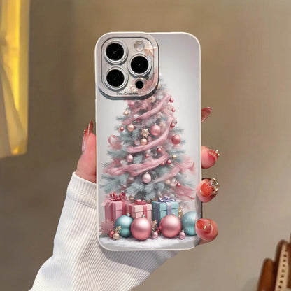 New Elegant Premium Pink Christmas Tree Creative Hot-Selling Phone Case - Compatible with iPhone 17 Air/17/16e/7/8/XR/XS/X/11/12