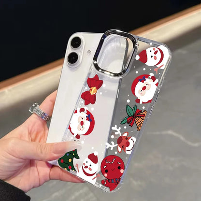 Cute Christmas Santa Claus Tree Elk Phone Case For IPhone 11 12 Pro Max X XS MAX XR 6 6S 7 8 Plus 17 Air 16 15 Casing Soft Cover