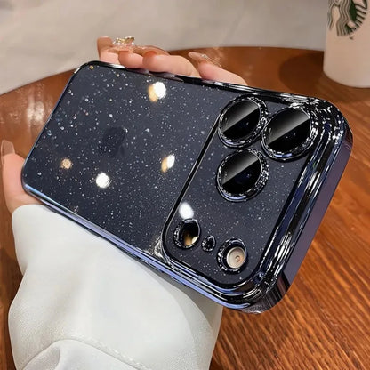 For iPhone 17 Air 17 Pro Max Luxury Case New Camera Protector Glitter Bling Clear PC Cover for iPhone 13 12 11 14 15 16 Pro Max