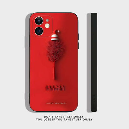 New Year Gift Cartoon Christmas Silicone Phone Case For iPhone 17 16,15,14,13,12,11,Pro,XS,Max,XR,Plus,Mini Silicone Shockproof