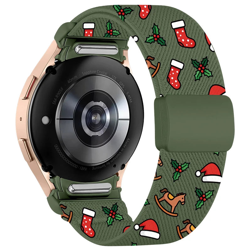 Christmas And New Year-Themed Watch Band, Compatible With For 20mm Samsung Galaxy Watch 6/5/5 Pro/4/3/6 Classic/4 Classic/Active