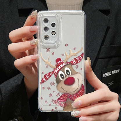 Merry Christmas Phone Case For Samsung A55 5G S24 Ultra A54 A53 A35 A15 A16 S23 FE S22 S21 S20 FE Soft TPU Carcasa Funda Cover