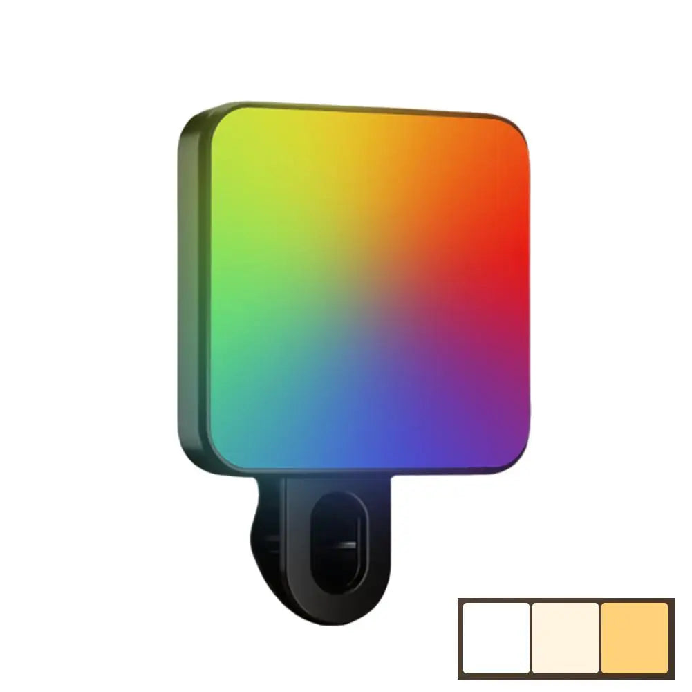 RGB Clip-On Selfie Ring Light with 3 Color Temperatures, Portable Makeup Lighting for Live Streaming, Photography, Video Calls