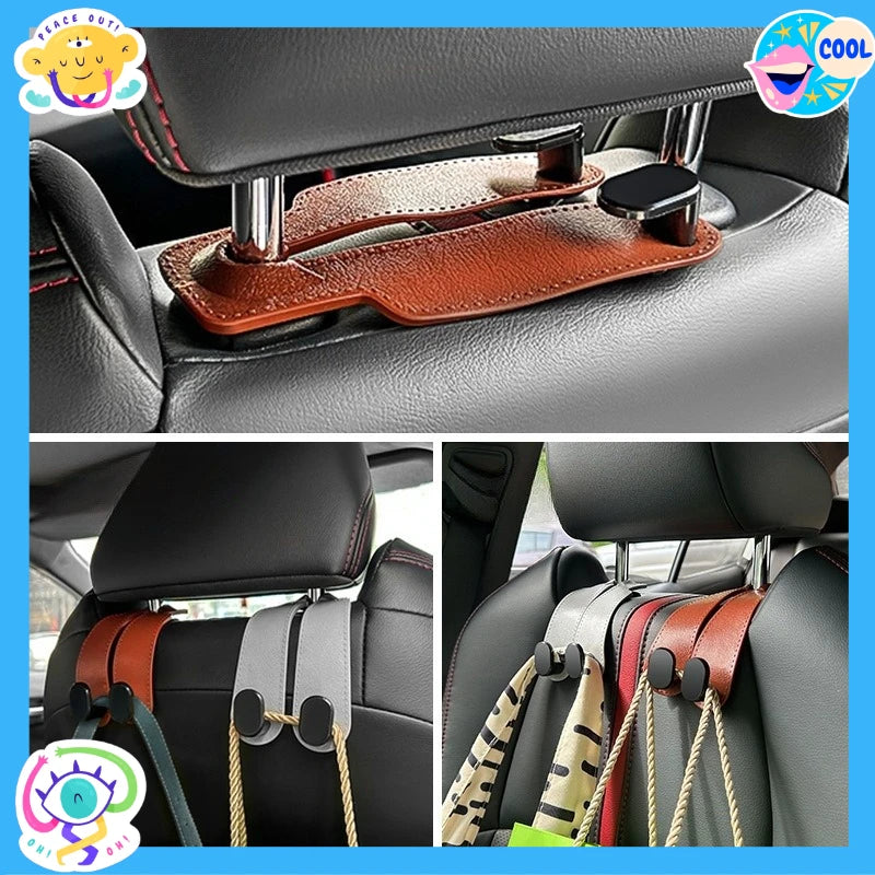 Car Seat Back Hook Suede Double-Headed Rear Storage Storage Small Hook Car Interior Decoration Supplies