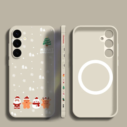 Christmas Tree Magnetic Case For Samsung Galaxy S25 S23 S24 Ultra S22 Plus S24 FE For Magsafe Wireless Charge Lanyard Soft Cover