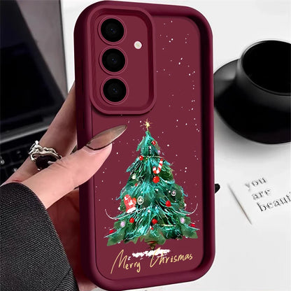 Case For Samsung Galaxy A17 A56 A16 A55 A15 A36 A35 A25 A26 5G S25 Edge S22 S24 Ultra S23 S24 FE TPU Christmas Tree Phone Cover