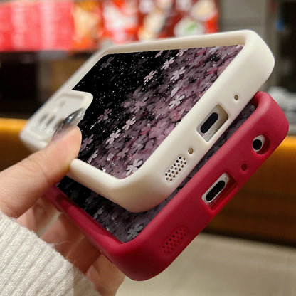 Cherry Blossom Silicone Case For Samsung Galaxy S25 Edge S24 S23 Ultra S24 FE A55 A15 A16 A35 A25 A53 A54 A56 5G TPU Phone Cover