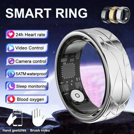 Smart Ring Women Photo Control Health Tracker Heart Rate Blood Oxygen Monitor 5ATM Waterproof Men Sports Ring Sleep Fitness - covers4phones