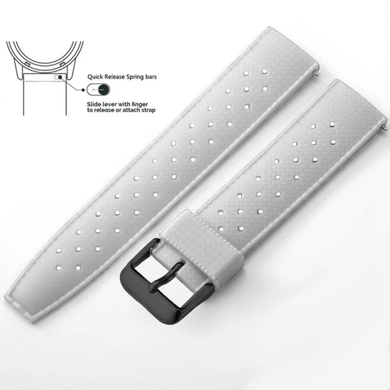Tropical Silicone Watch Band Quick Release Watch Band 18mm 20mm 22mm Rubber Tropic Smart Watch Strap for Oris Seiko Citizen