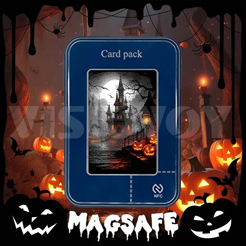 Halloween Gifts Phone Case Wallet Case E ink 4 color Screeen For Iphone NFC Function DIY Phone Cases Magnetic Card Holder Fundas