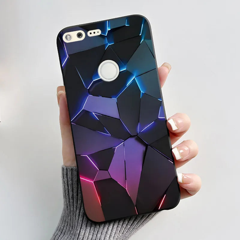 Case For Google Pixel 1 Soft Silicone Black Case For Google Pixel 1XL Elegant Style New Design Pattern Koi Dragon King Casing