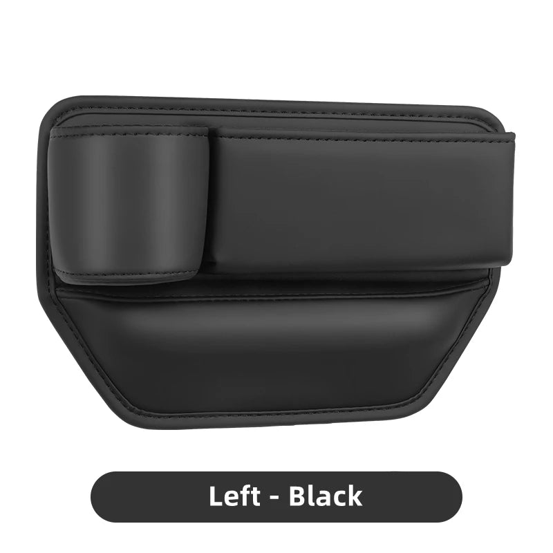 Leather Car Seat Gap Organizer Multifunction Console Crevice Filler Side Storage Box with Cup Holder Car Interior Storage Pocket