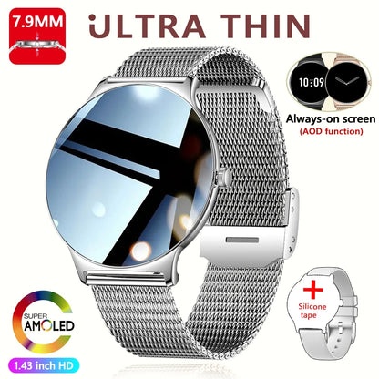 2026 New 7.9MM Ultra Thin Smart Watch Women Screen Always Display Time Sports Bracelet Bluetooth Call Fashion Smartwatches ios