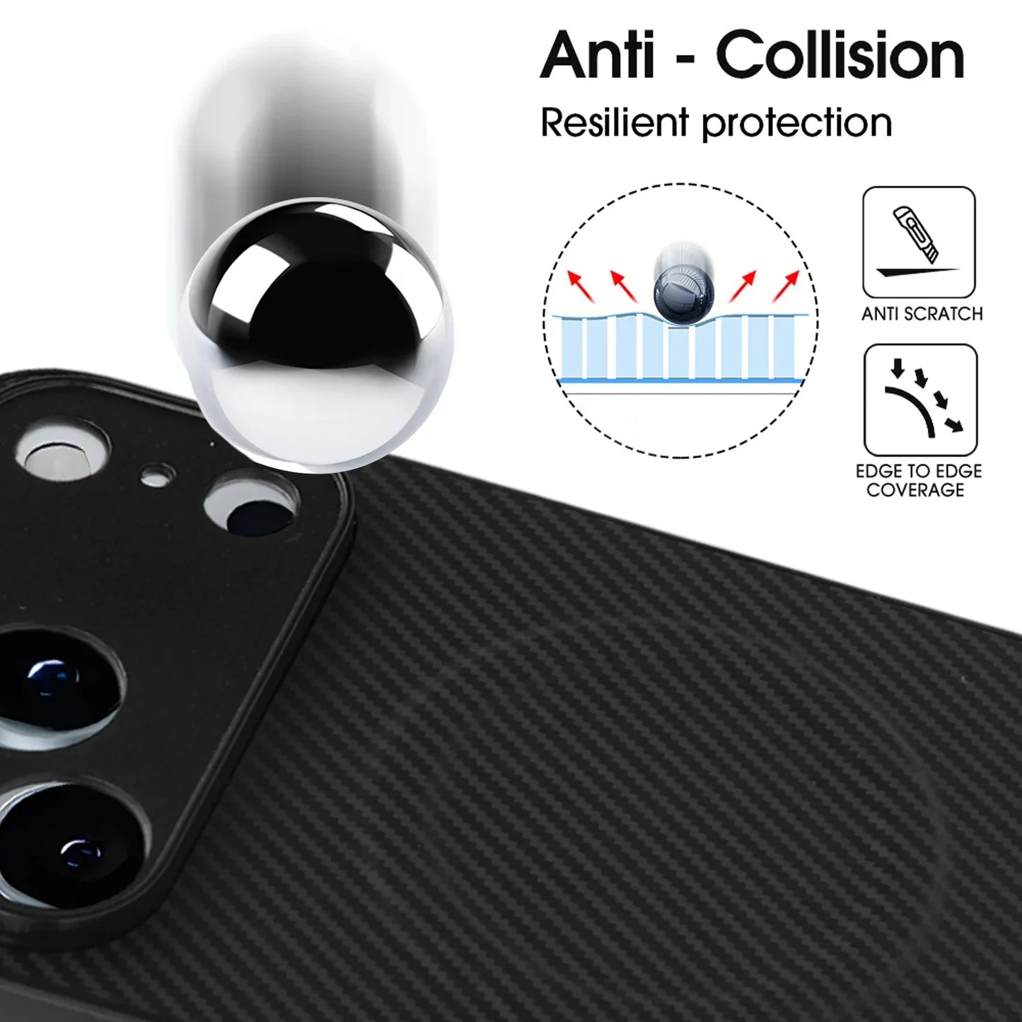 Carbon Fiber for IPhone 17 Pro Case Strong Magnetic Phone Case Slim Thin Smooth TPU Bumper for IPhone 17/17 Pro/17 Air/17 ProMax