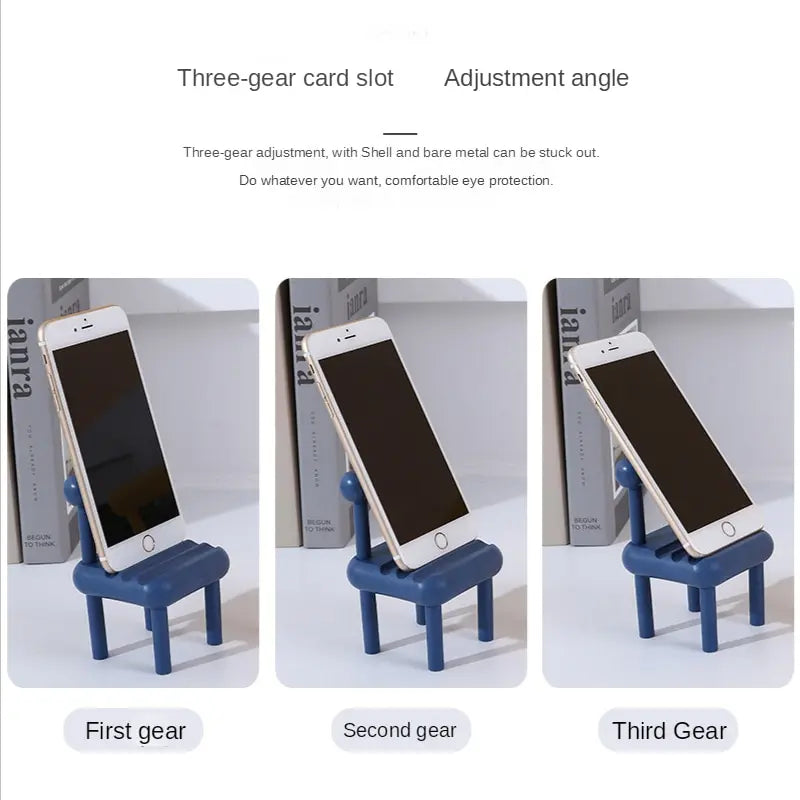2pcs Cute Chair Mobile Phone Holder Adjustable Desktop Cell Phone Bracket Desktop Decor Lazy Bracket Catch up Bracket Wholesale - covers4phones