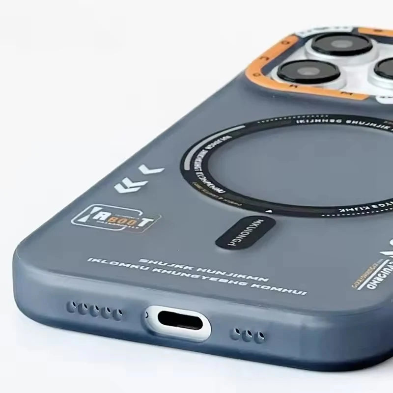 Matte Magnetic Phone Case For iPhone 17 Pro Max 17 Pro Magsafe Wireless Charge Frosted Back Metal Lens Frame Buttons Pc Cover