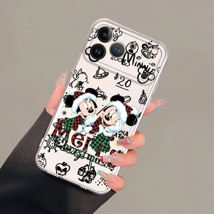 Soft Phone Cover Case for iPhone 7 8 12 Mini 17 Air 16 15 14 Plus XR 13 12 11 Pro MAX 16e Christmas Fummy Mickey Minnie