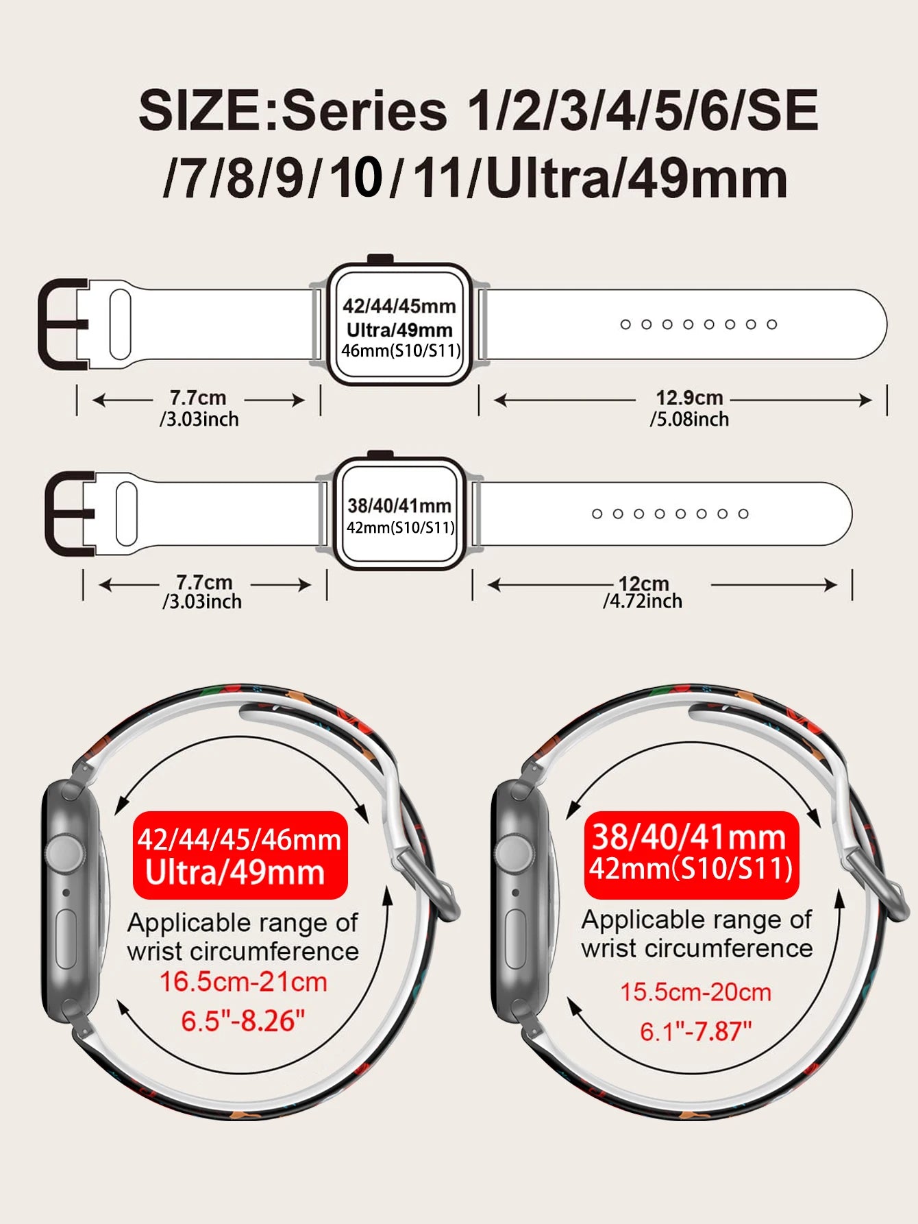 White bearded Santa For Apple Watch Ultra3 Strap 11 10 9 8 7 6 5 4 SE Bracelet For iWatch 46mm 49mm 44mm 45mm 41mm 42mm Band