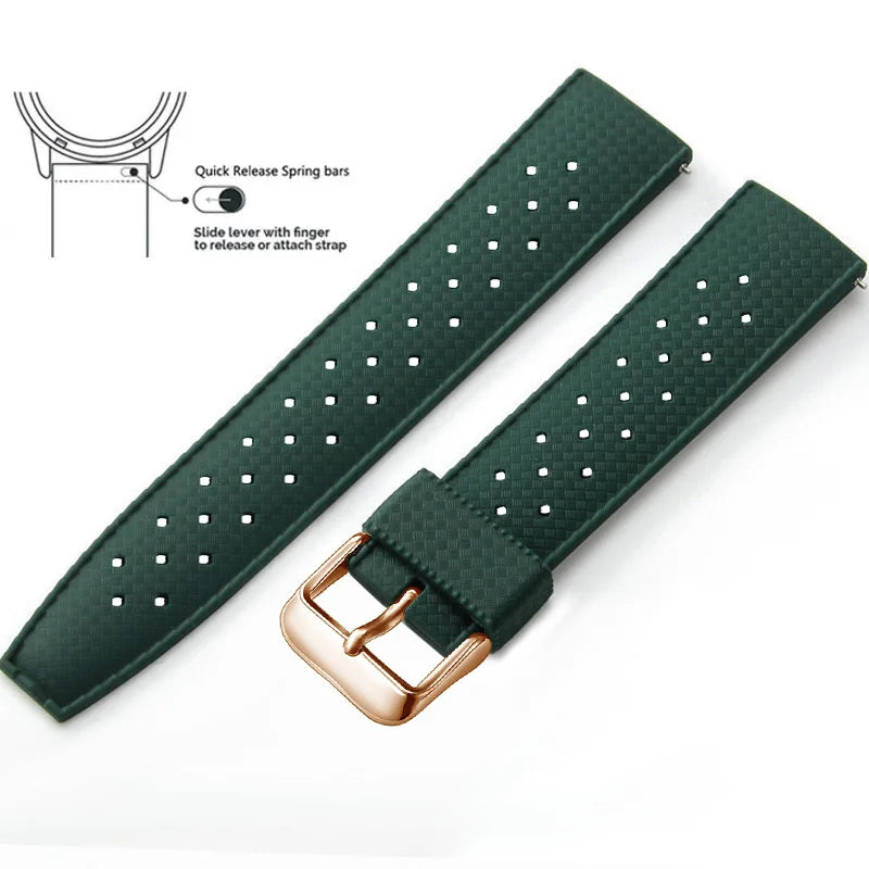 Tropical Silicone Watch Band Quick Release Watch Band 18mm 20mm 22mm Rubber Tropic Smart Watch Strap for Oris Seiko Citizen