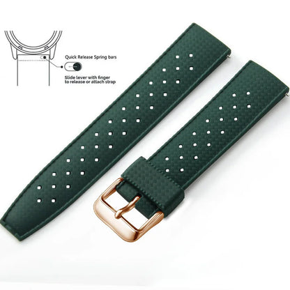 Tropical Silicone Watch Band Quick Release Watch Band 18mm 20mm 22mm Rubber Tropic Smart Watch Strap for Oris Seiko Citizen