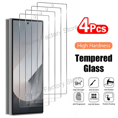 4PCS Tempered Glass For Samsung Galaxy Z Fold 7 6 5 4 3 Clear Premium Screen Protector For Samsung Z ZFold 6 5 Fold5 Film Glass
