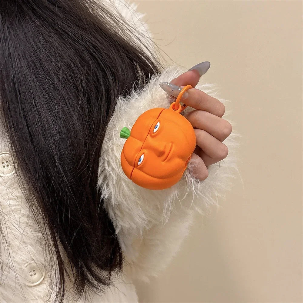 For Samsung Galaxy buds3 Pro Case,For Buds2 Pro,Buds Live,Buds FE,Buds Pro,Cartoon 3D Cute Pumpkin Earphone Protective Sleeve