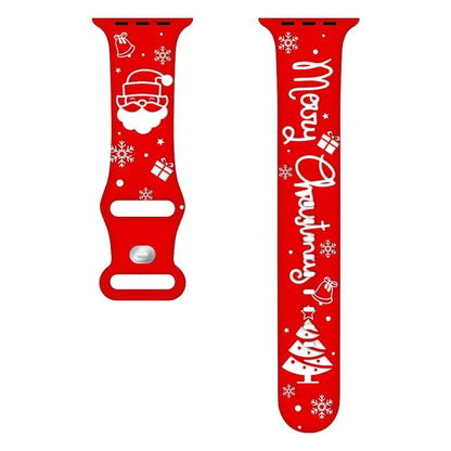 New design Christmas Band for Apple Watch Series 11 10 9 8 7 6 5 SE strap Engraved silicone Ultra 3-2 49mm 40-41-42-44mm 45-46mm