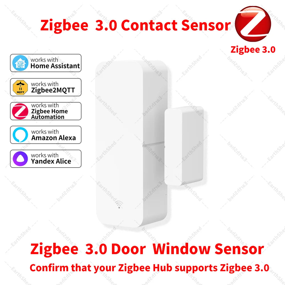 Zigbee 3.0 Door Sensor Window Sensor Contact Sensor Zigbee Hub Required work with Home Assistant Yandex Alexa ZHA Zigbee2MQTT