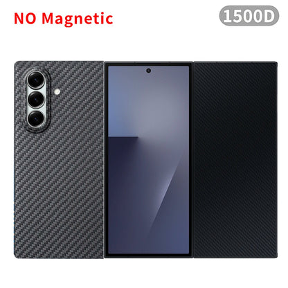 For samsung galaxy z trifold aramid case 600d kevlar carbon aramid fiber fabric thin hard cover magnetic balck Slim light premiu