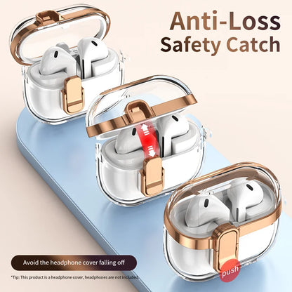 Transparent Case For Samsung Galaxy Buds 3 Pro/ Buds 3 Cover Lock buckle electroplating anti fall protective Galaxy Buds3 Cover