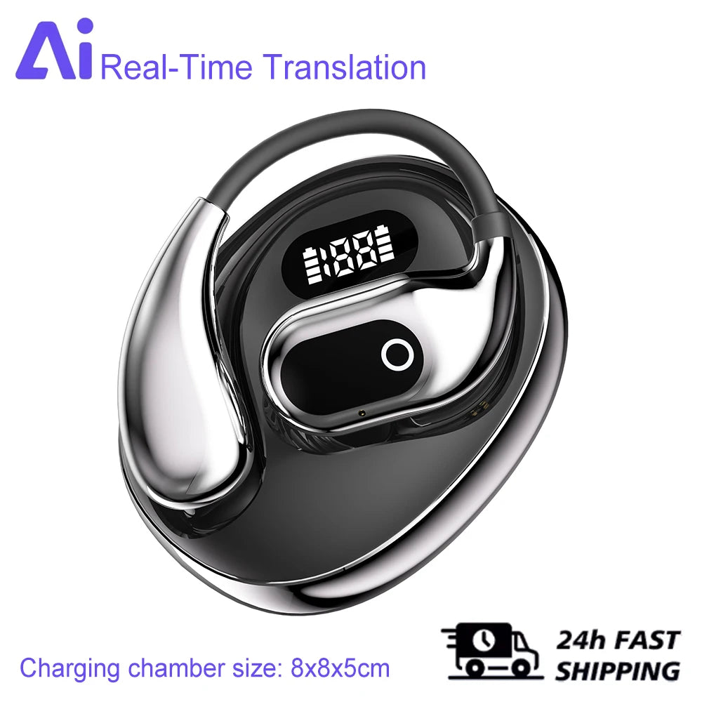 Ai Two-Way Real time Translators Earphone 144 Languages Wireless Bluetooth Smart Voice Translator Headphones For Travel Business