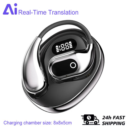 Ai Two-Way Real time Translators Earphone 144 Languages Wireless Bluetooth Smart Voice Translator Headphones For Travel Business
