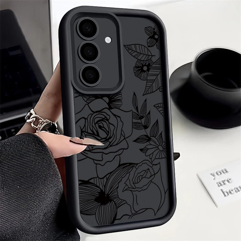 Flowers Soft Case For Samsung Galaxy S25 Edge FE S24 S23 S22 Ultra A17 A56 A36 A26 A16 A54 A15 5G A55 A25 Silicone Phone Cover