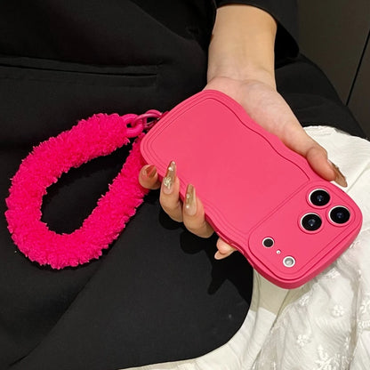 Liquid Silicone Plush Wrist Strap Case For iPhone 17 16E 15 14 13 12 11 Pro Max Plus 6 7 X XR XSMAX Anti-Slip Soft Bumper Cover