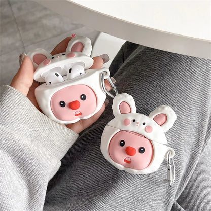 MINISO Rabbit Beaver Loopy AirPods Pro/Pro 2 Protective Case For Apple Aripods 1/2/3 Generation Bluetooth Headphone Soft Case