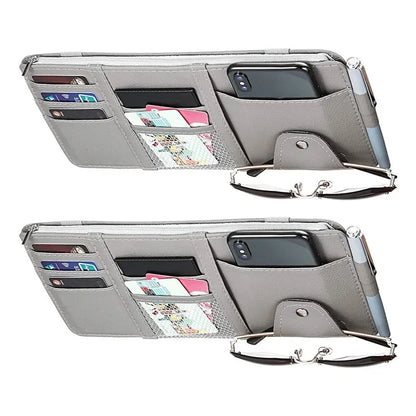 Car Styling Visor Organizer Auto Sun Visor Storage Pouch Car Organizer Sunglasses Holder Card Organizer Ticket Pocket Pen Holder