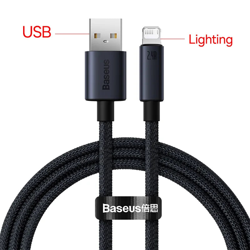 Baseus USB Cable For iPhone 13 12 11 pro max iPhone USB Cable Fast Charging For iPhone X XR 8 USB Type C to lightning Cable