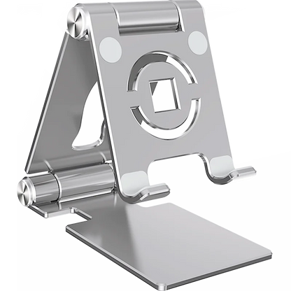 Foldable Mobile Phone Holder 360 Degree Rotating Hollowed Tablet Riser Anti Slip Tablet Holder Height Adjustable for 4.7-12 Inch