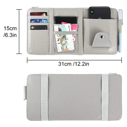 Car Styling Visor Organizer Auto Sun Visor Storage Pouch Car Organizer Sunglasses Holder Card Organizer Ticket Pocket Pen Holder