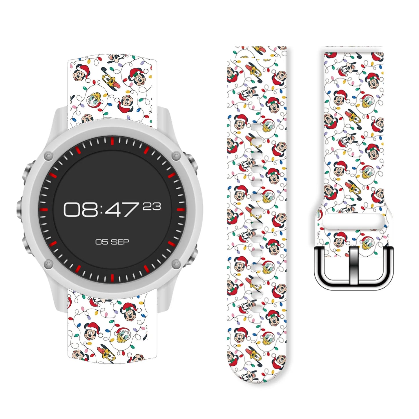 20mm Mich Christmas 1 Printed Strap for Samsung Galaxy Watch 7/6/5/4 40mm 44mm Band Replaceable Bracelet 22mm for Xiaomi Amazfit