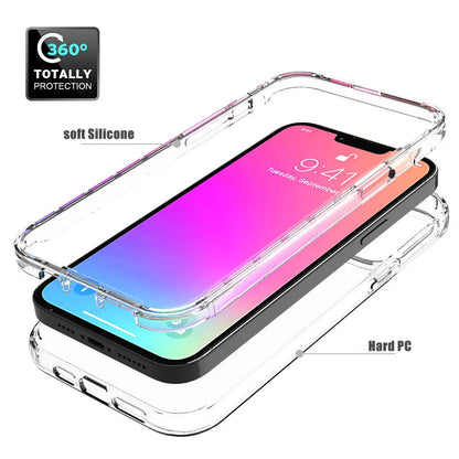 360 Full Body Front Back Clear Protective Phone Case For iPhone 17 16 15 12 13 14 11 Pro XS Max 7 8 Plus Soft Hard Back Cover