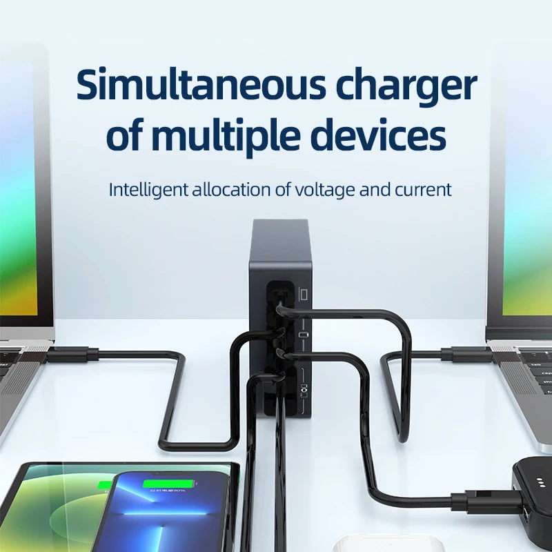 990W USB C GaN Charger 300W PD 3.3 PPS QC4.0 Multiport Fast Charging Station For Laptop iPhone 15 16 Samsung Macbook Pro Tablet