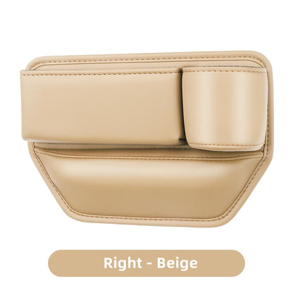 Leather Car Seat Gap Organizer Multifunction Console Crevice Filler Side Storage Box with Cup Holder Car Interior Storage Pocket