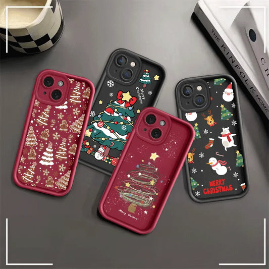 Merry Christmas Tree Gift Case For Google Pixel 8A 7A 9 Pro XL 7 8 PRO 7Pro Pixel7A Phone Casing Solid Color  Soft TPU