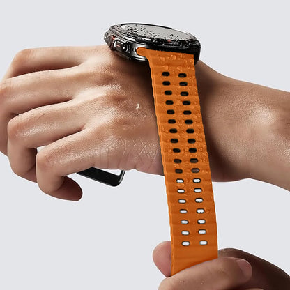 NEW Marine Silicone Strap For Samsung watch ultra 47mm Bracelet No Gaps Sport two-tone Band for Galaxy 7 ultra watchband straps