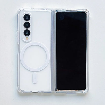 Magsafe Wireless Charging Case For Samsung Galaxy Z Fold 6 5 4 3 Z Fold3 Fold4 Fold5 Fold6 Transparent Shockproof Phone Cover