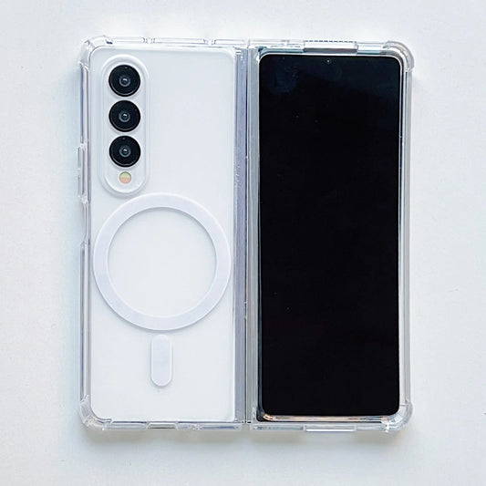 Magsafe Wireless Charging Case For Samsung Galaxy Z Fold 6 5 4 3 Z Fold3 Fold4 Fold5 Fold6 Transparent Shockproof Phone Cover