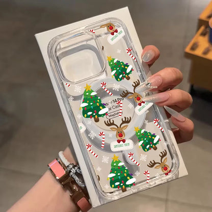 Merry Christma Gift Magsafe Wireless Charger Case For Iphone 17 16 Pro Max 17 Air 15 14 12 13 11 Pro Max 12 13 Mini Phone Casing