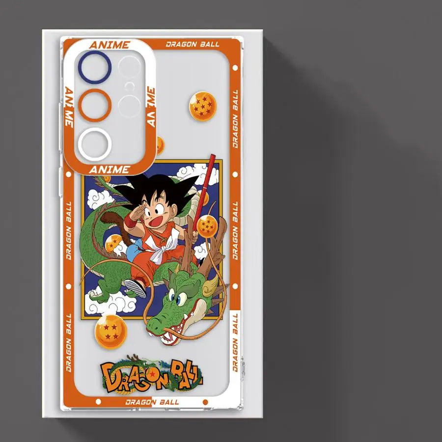 Case for Samsung Galaxy S24 S25 Edge S22 FE S23 Ultra S21 S20 Plus Note 20 Ultra 10 Clear Phone Cover Dragon Ball Manga Shenron