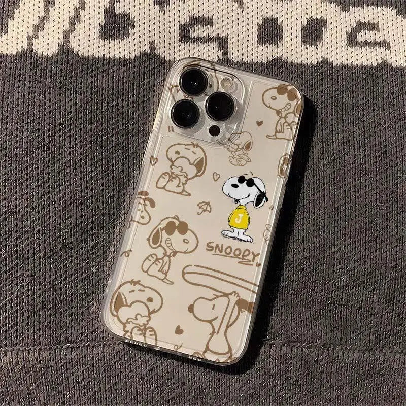 Disney Snoopy Case For iPhone 16 15 14 Plus 13 12 11 Pro Max Mini X XS XR cover Cartoon Cute